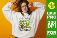 Chillin with my gnomies png, st. patrick&#039;s day sublimation Product Image 1