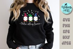 Chillin with my gnomies svg, christmas png, christmas sublim Product Image 1