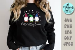 Chillin with my gnomies svg, christmas png, christmas sublim Product Image 1
