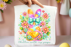 Chillin with my peeps png, Easter png, Easter bunny coquette Product Image 1
