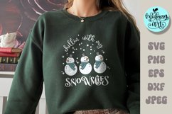 Chillin with my snowmies svg, christmas png, christmas subli Product Image 1