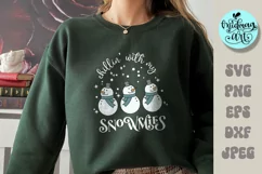 Chillin with my snowmies svg, christmas png, christmas subli Product Image 1