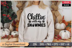 Chillin' With My Snowmies SVG | Christmas SVG | Holiday SVG Product Image 2