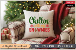 Chillin' With My Snowmies SVG | Christmas SVG | Holiday SVG Product Image 4