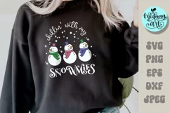 Chillin with my snowmies svg, christmas png, christmas subli Product Image 1