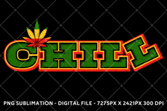 Chill - Cannabis Weed Leaf Red Gold &amp; Green Product Image 1