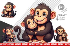 Chimpanzee Mother&#039;s Day Clipart Product Image 1