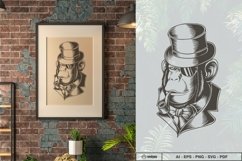 Chimpanzee rich vintage vector illustration Product Image 1