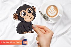 Chimpanzee Sticker, Animal Lovers Sticker, Funny Sticker Product Image 1