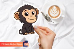 Chimpanzee Sticker, Animal Lovers Sticker, Funny Sticker Product Image 1