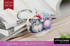 Chinchilla Pastel Christmas Keychain PNG Coquette Xmas Product Image 1