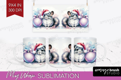 Chinchilla Pastel Christmas Mug Wrap Coquette Xmas Mug PNG Product Image 1