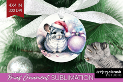 Chinchilla Pastel Christmas Ornament PNG Coquette Xmas PNG Product Image 1