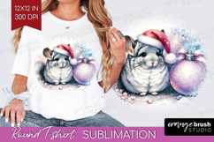 Chinchilla Pastel Christmas Round Tshirt Background Coquette Product Image 1