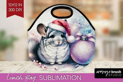Chinchilla Pastel Christmas Lunch Bag Coquette Xmas Lunch Product Image 1