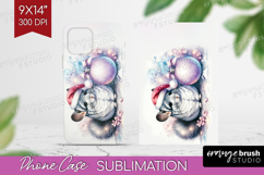 Chinchilla Pastel Christmas Phone Case PNG Coquette Xmas PNG Product Image 1