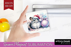 Chinchilla Pastel Christmas Magnet Sublimation Coquette Xmas Product Image 1