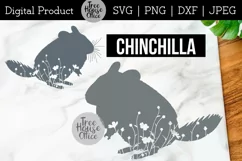 Floral Chinchilla SVG, Chinchilla with Flowers, Wildflower Product Image 1