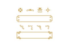 Chinese border vector corner flower classical illustration Product Image 1