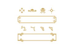 Chinese border vector corner flower classical vector Product Image 1