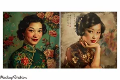 Retro Chinese Girls Portraits Junk Journal Printable Papers Product Image 3