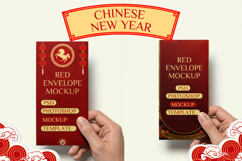 Chinese New Year Red Envelope Mockup &amp; Photoshop Template Product Image 1