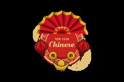 Chinese new year circle frame with traditional ornament grap Product Image 2