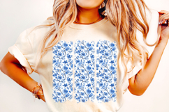 Floral Brushstroke PNG, Chinoiserie Brushstroke PNG, Blue Product Image 1