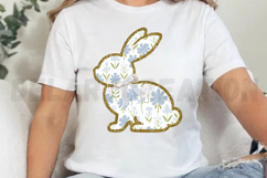 Chinoiserie Bunny Blue Floral Sublimation PNG Product Image 2