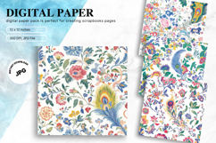 Chinoiserie Floral Pattern Background Vintage Digital Paper4 Product Image 1