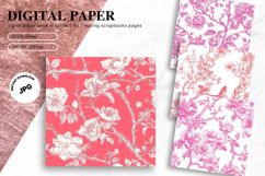 Chinoiserie Floral Pattern Background Vintage Digital Paper8 Product Image 1