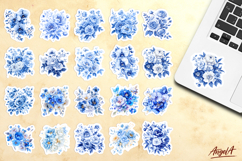 Chinoiserie floral butterfly stickers bundle, flower bouquet Product Image 2