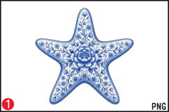 Chinoiserie Ocean Animals PNG |10 Blue Chinoiserie Ocean Product Image 10