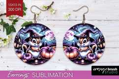 Chipmunk Halloween Round Earrings Cute Animal PNG Product Image 1