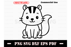 Cute Baby Chipmunk Doodle Design SVG PNG DXF EPS PDF Product Image 1
