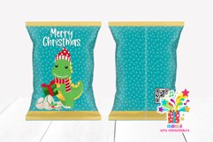 Merry Christmas Chip Bag Design #17 - dinosaur christmas Product Image 1