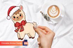 Christmas Alpaca Sticker, Christmas Animal Sticker Product Image 1