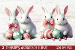 Chirstmas Bunnies Clipart , Chirstmas Bunnies Clipart, Product Image 1