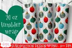 Christmas tumbler wrap for sublimation | Festive tumbler PNG Product Image 1