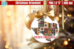 Patchwork Texas Christmas Ornaments PNG Product Image 1