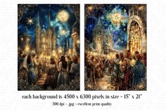 Christmas Card Backgrounds, Vintage Jerusalem Vigil Cards s1 Product Image 2