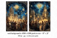 Christmas Card Backgrounds, Vintage Jerusalem Vigil Cards s1 Product Image 3