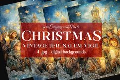 Christmas Card Backgrounds, Vintage Jerusalem Vigil Cards s2 Product Image 1