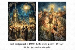 Christmas Card Backgrounds, Vintage Jerusalem Vigil Cards s4 Product Image 3