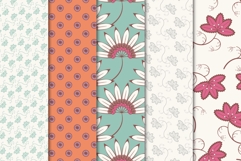 Boho Floral Digital Papers in Summer Tones Clean Design Product Image 3