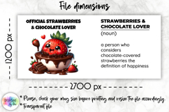 Funny Chocolate Strawberry Lover Mug Wrap, Food Lover Mug Product Image 2