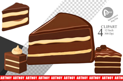 Chocolate Cake Slice Clipart Product Image 1