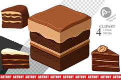 Chocolate Cake Slice Clipart Product Image 1