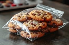 Chocolate chips cookies on baking paper Product Image 1