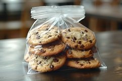 Chocolate chips cookies on baking paper Product Image 1